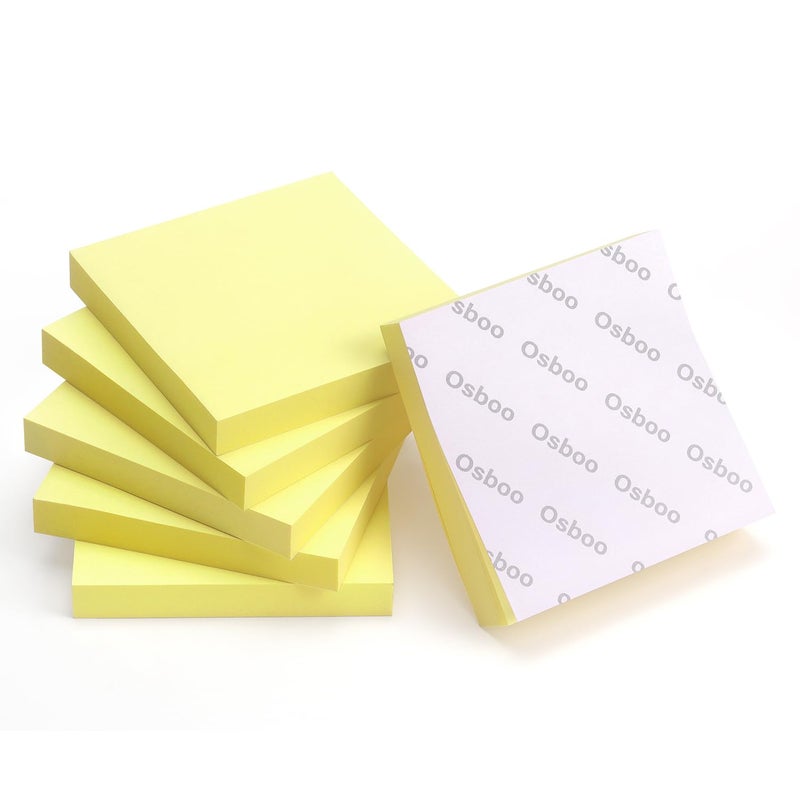 OSBOO Sticky Notes 3x3 Self-Stick Notes Pads with 6 Bright Colors  Easy to Post for Office  Shool  Home  6 Pads/Pack  100 Sheets/Pad (Yellow) - Image 5